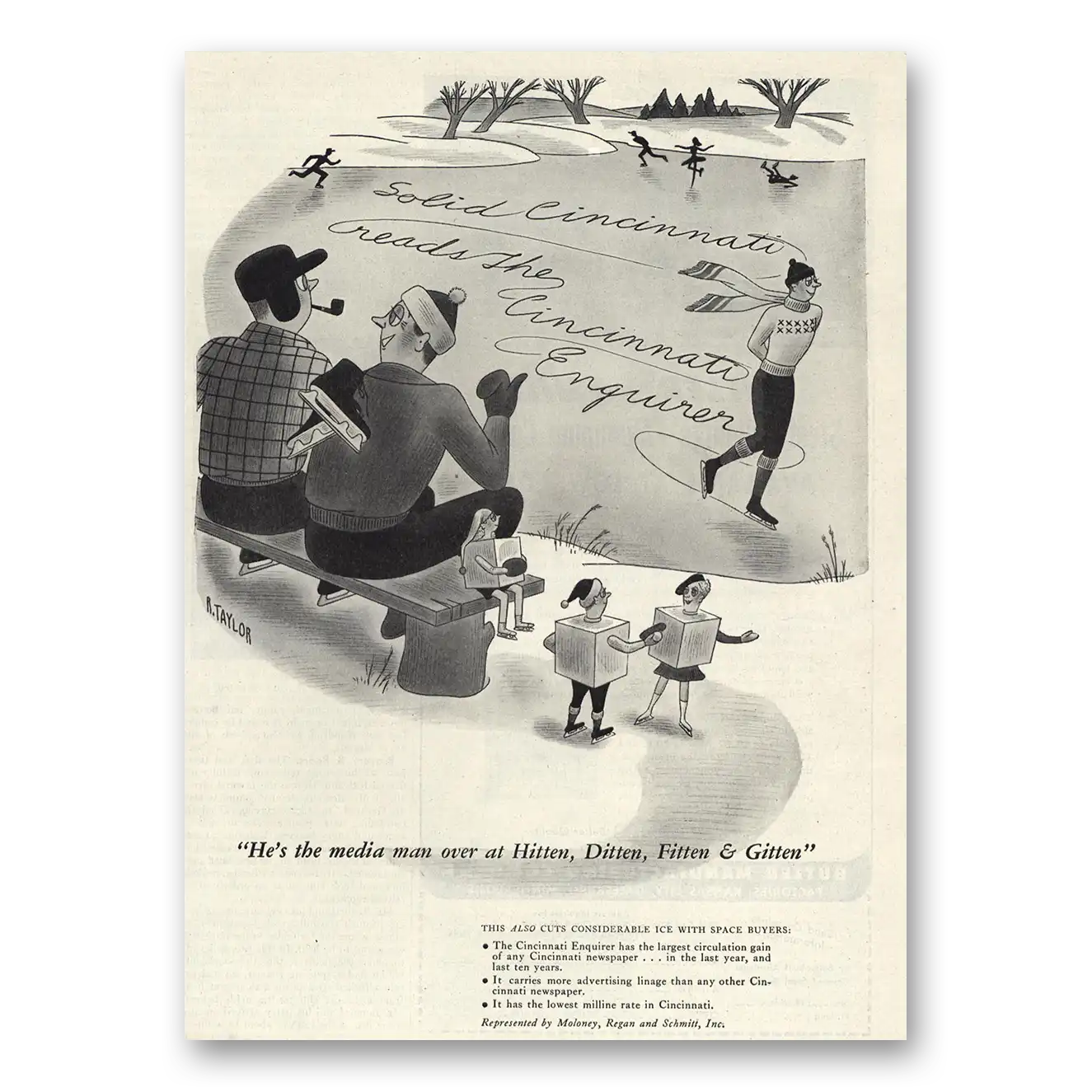 1947 Cincinnati Enquirer Print Ad | Media Man Hitten Ditten