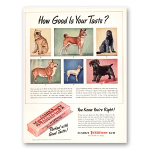 1947 Clarks Gum Print Ad | Teaberry