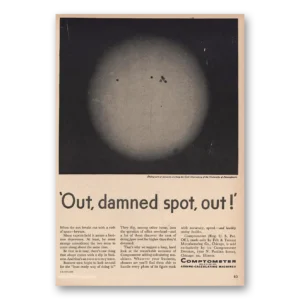 1947 Comptometer Print Ad | Out Damned Spot Out
