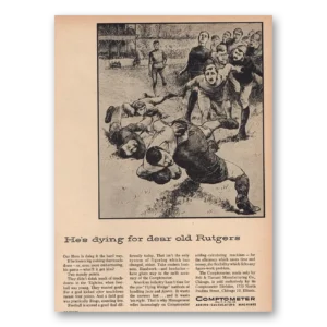 1947 Comptometer Print Ad | Dying Dear Old Rutgers