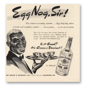 1947 Crosse & Blackwell Print Ad | Egg Nog Sir
