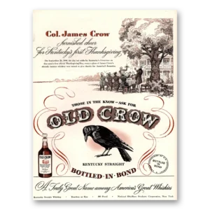 1947 Old Crow Whiskey Print Ad | Thanksgiving