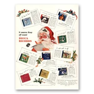 1947 Decca Records Print Ad | Santa Claus
