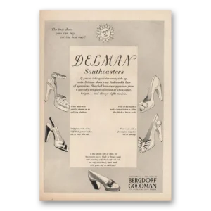 1947 Bergdorf Goodman Print Ad | Delman Shoes