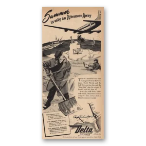 1947 Delta Air Lines Print Ad | Summer Is Only An Afternoon Away