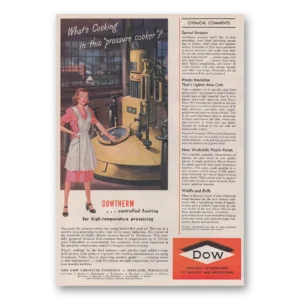 1947 Dow Print Ad | Pressure Cooker
