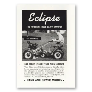 1947 Eclipse Mowers Print Ad | Speedway