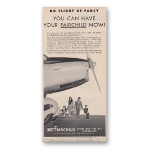 1947 Fairchild Engine Print Ad | No Flight Fancy