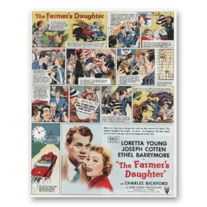 1947 Farmers Daughter Movie Promo Print Ad | Ethyl Barrymore