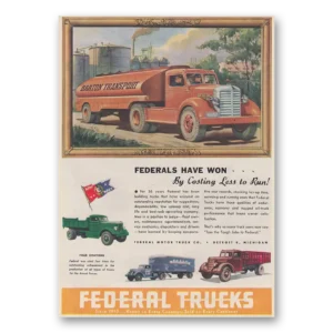 1945 Federal Motor Truck Print Ad | Federals Won