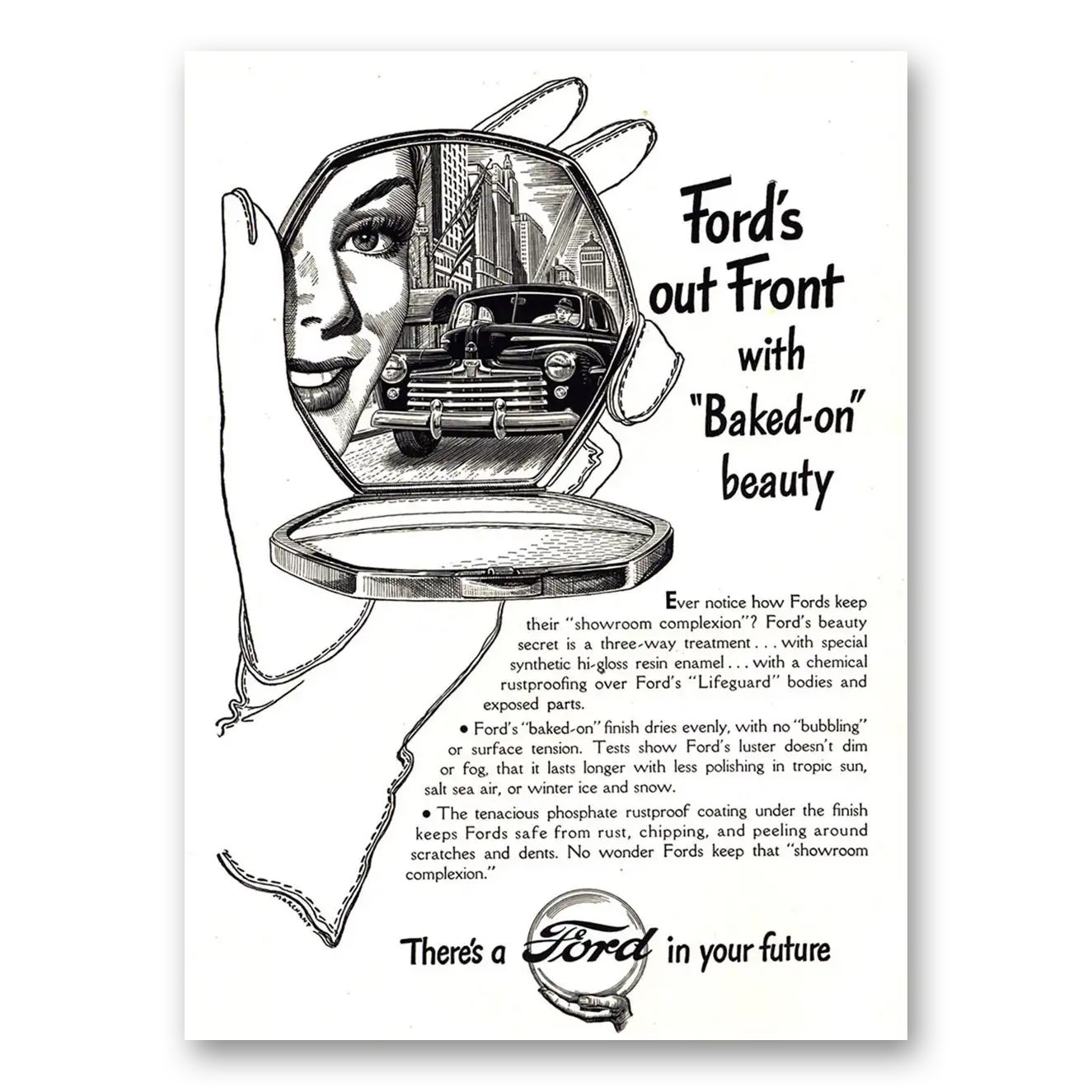 1947 Ford Motor Company Print Ad | Baked On Beauty