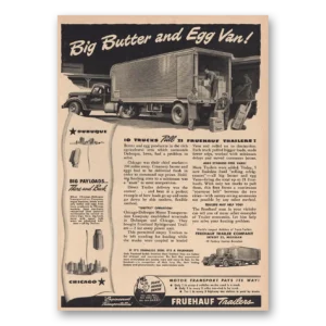 1947 Fruehauf Trailer Print Ad | Butter Egg Van