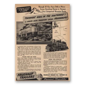 1947 Fruehauf Trailer Print Ad | Toughest Haul Southwest