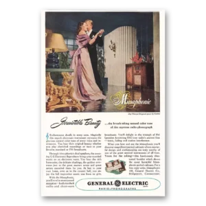 1947 General Electric Radio Print Ad | Ge Irresistible Beauty