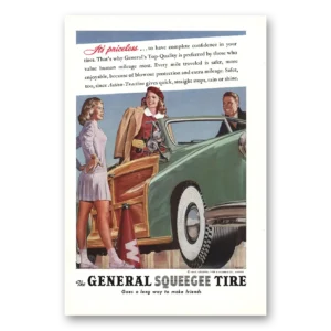 1947 General Squeege Tires Print Ad | Complete Confidence