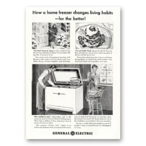 1947 General Electric Freezer Print Ad | Living Habits