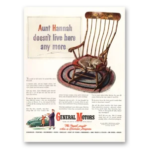 1947 General Motors Print Ad | Aunt Hannah