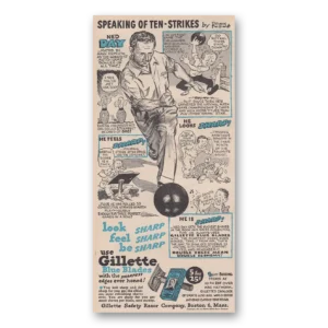 1947 Gillette Blue Blades Print Ad | Ned Day