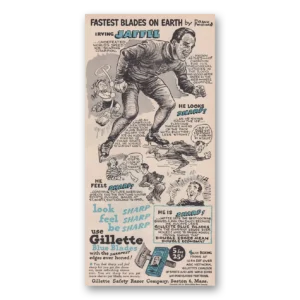 1947 Gillette Blue Blades Print Ad | Irving Jaffee