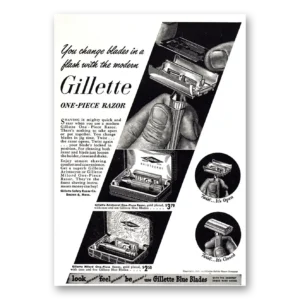 1947 Gillette Razor Print Ad | One Piece Razor