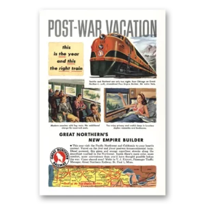 1947 Great Northern Railway Print Ad | Post War
