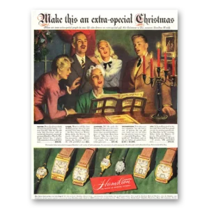 1947 Hamilton Watch Print Ad | Christmas