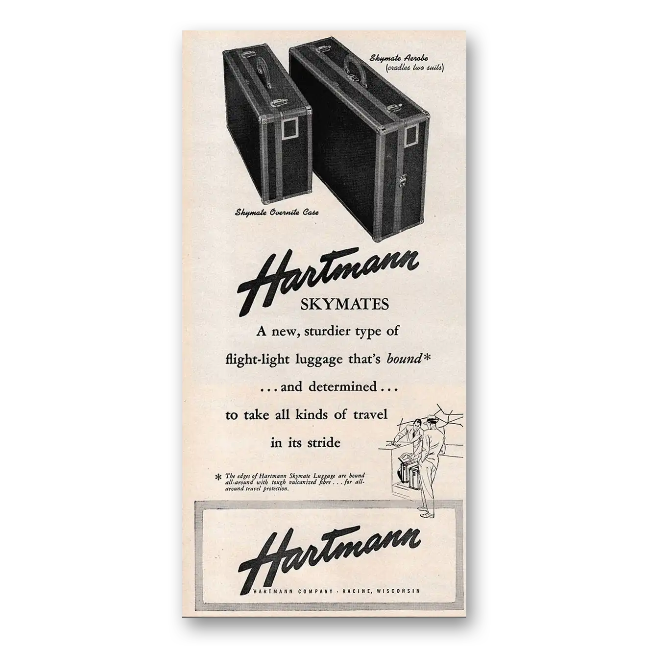 1947 Hartmann Luggage Print Ad | Skymates