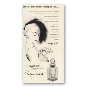 1947 Parfums Hartnell Print Ad | Heartwarmer Waiting For You