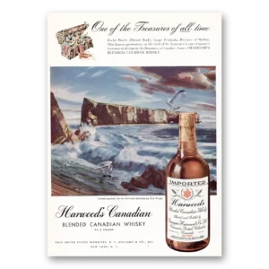 1947 Harwoods Canadian Whisky Print Ad | One Treasures