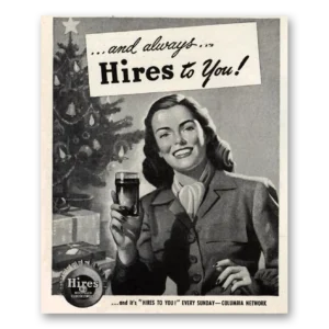 1947 Hires Root Beer Print Ad | Christmas