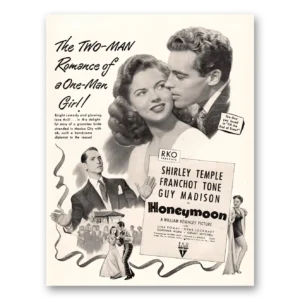 1947 Honeymoon Movie Promo Print Ad | Franchot Tone