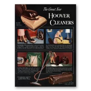 1947 Hoover Vacuum Print Ad | Triple Action Cleaner