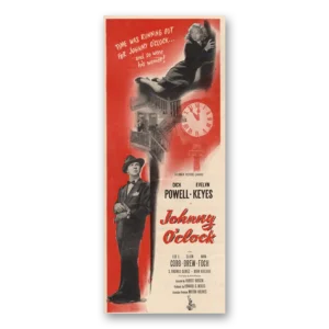 1947 Johnny O Clock Movie Promo Print Ad | Dick Powell