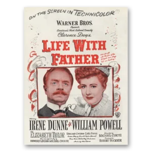 1947 Life With Father Movie Promo Print Ad | Irene Dunne