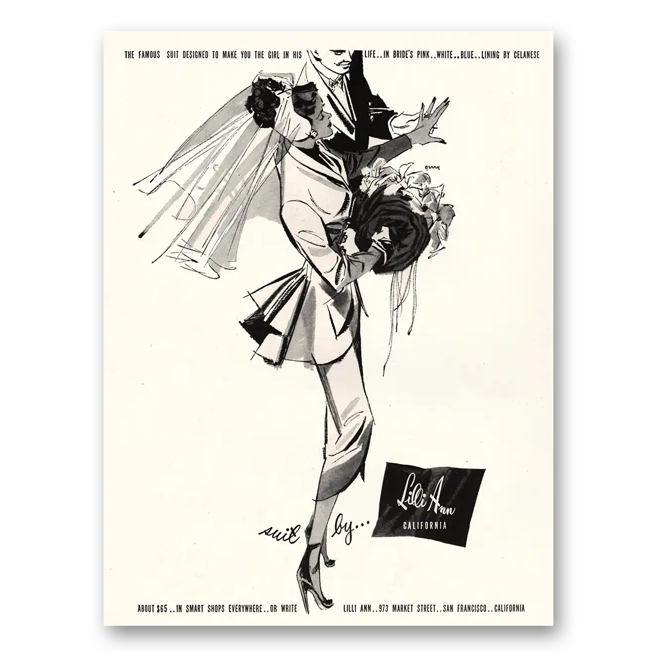 1947 Lilli Ann Fashion Print Ad | Girl His Life
