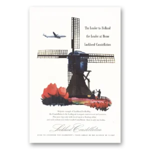 1947 Lockheed Constellation Print Ad | Holland
