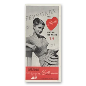 1947 Lovable Brassiere Print Ad | February Girl Month
