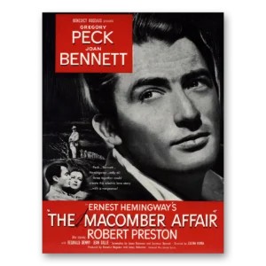 1947 Macomber Affair Movie Promo Print Ad | Gregory Peck