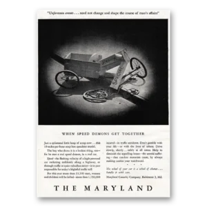 1947 Maryland Casualty Print Ad | Speed Demons
