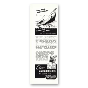 1947 Massachusetts Print Ad | Sun Sand