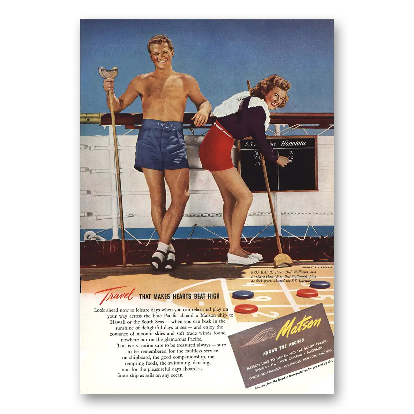 1947 Matson Line Print Ad | Bill Williams