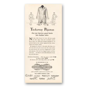 1947 Mens Apparel Forum Print Ad | Tuckaway Pajamas