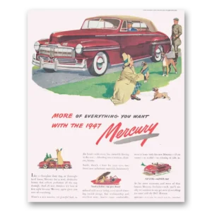 1947 Mercury Print Ad | Champion Show Dog