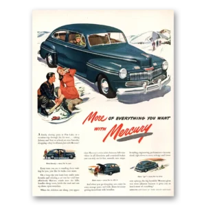 1947 Mercury Print Ad | Family Skating