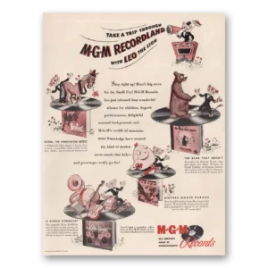 1947 MGM Recordland Print Ad | Leo Lion