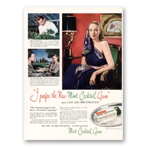 1947 Mint Cocktail Gum Print Ad | Iris Mountbatten