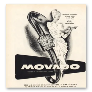1947 Movado Watch Print Ad | Serpentine