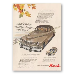 1947 Nash Motors Print Ad | Back Big Swing