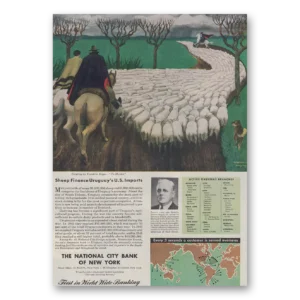 1947 National City Bank New York Print Ad | Sheep Finance