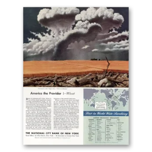 1947 National City Bank New York Print Ad | Wheat